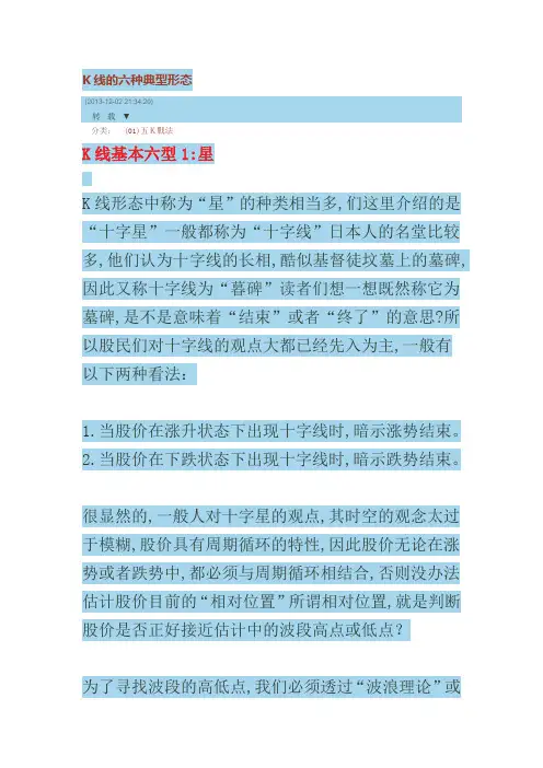 K线的六种典型形态