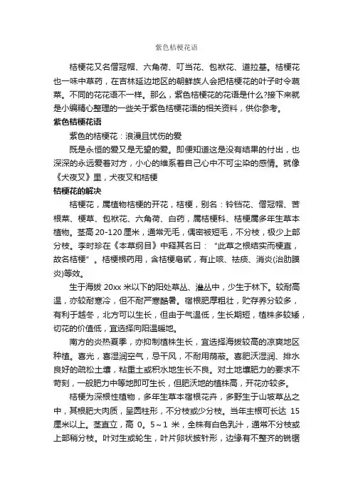 紫色桔梗花语_鲜花礼仪_