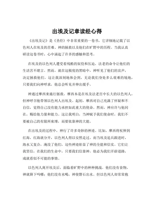出埃及记章读经心得