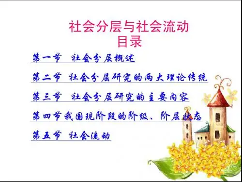 社会分层与社会流动
