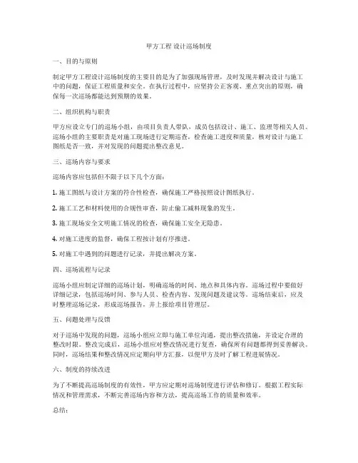 甲方工程 设计巡场制度