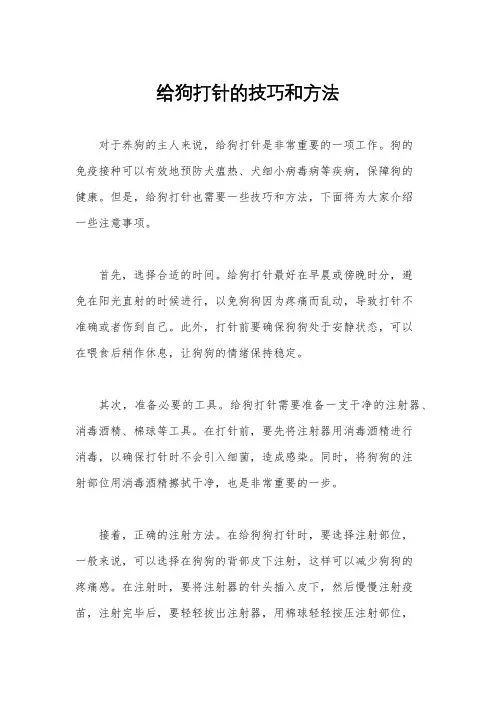 给狗打针的技巧和方法