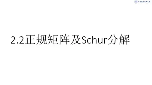 北航硕士研究生矩阵理论2.2 正规矩阵及Schur分解