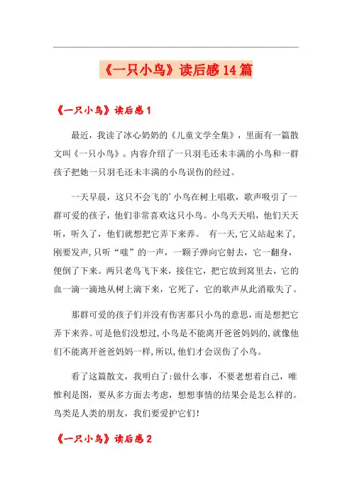 《一只小鸟》读后感14篇