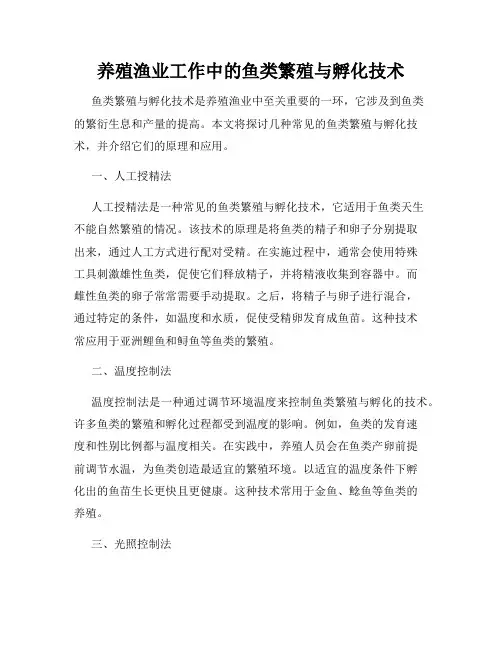 养殖渔业工作中的鱼类繁殖与孵化技术