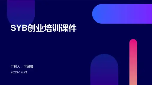 SYB创业培训课件ppt
