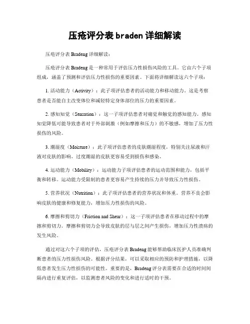 压疮评分表braden详细解读