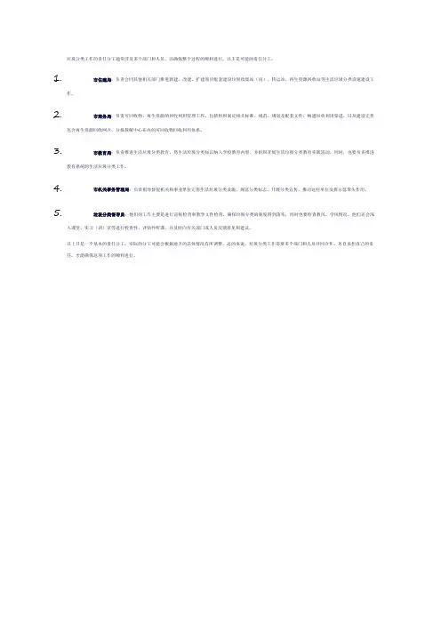 垃圾分类工作责任分工