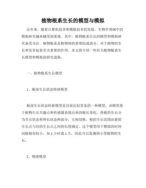 植物根系生长的模型与模拟