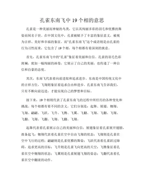 孔雀东南飞中19个相的意思