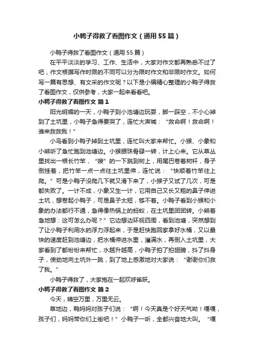 小鸭子得救了看图作文（通用55篇）