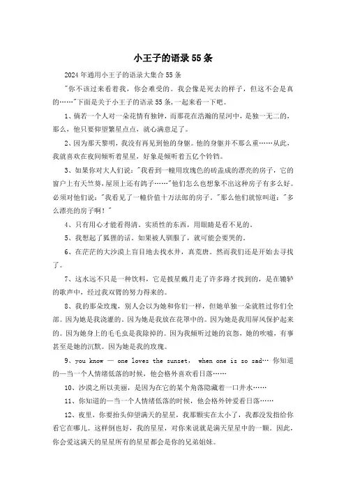 小王子的语录55条