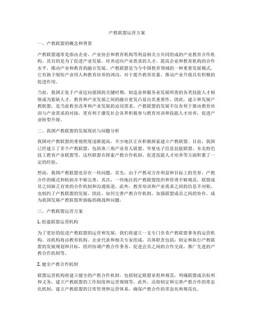 产教联盟运营方案