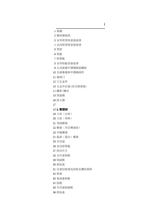 建筑材料中英文对照表