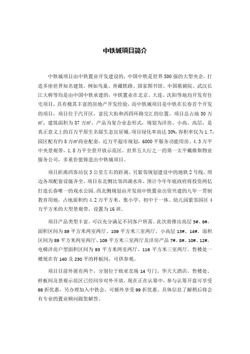 中铁城项目简介
