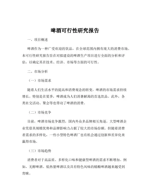 啤酒可行性研究报告