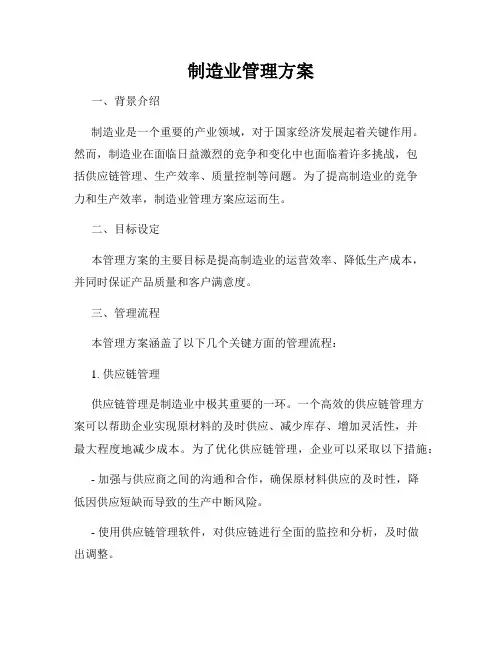 制造业管理方案