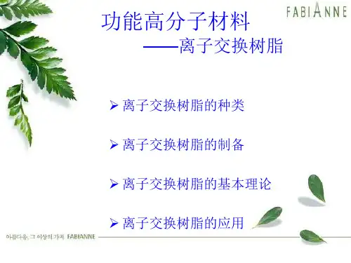 功能高分子材料-离子交换树脂ppt课件