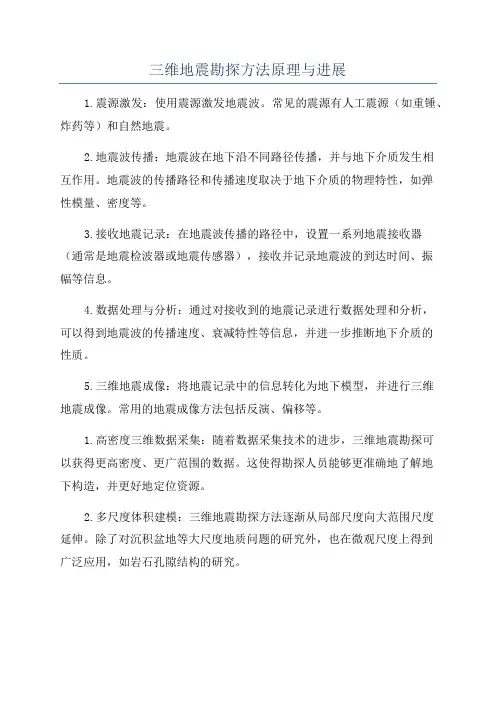 三维地震勘探方法原理与进展