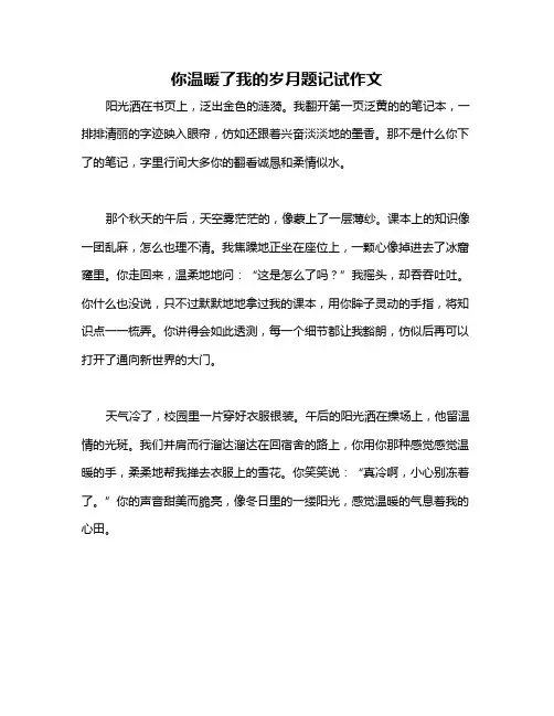 你温暖了我的岁月题记试作文