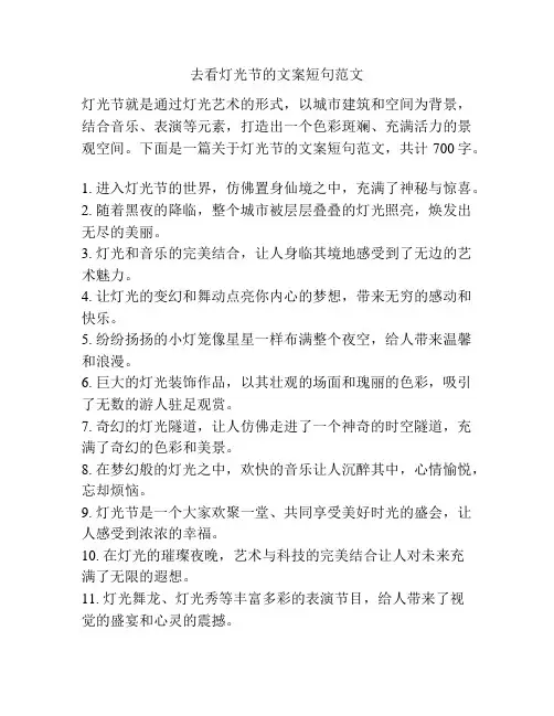 去看灯光节的文案短句范文