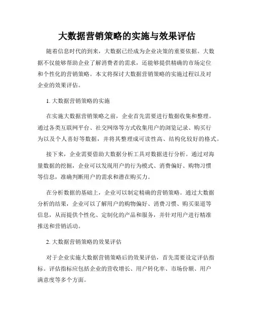 大数据营销策略的实施与效果评估