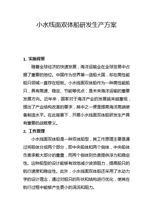 小水线面双体船研发生产方案(二)