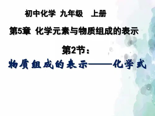北京课改版化学-九年级上册-《化学式第一课时》名师课件