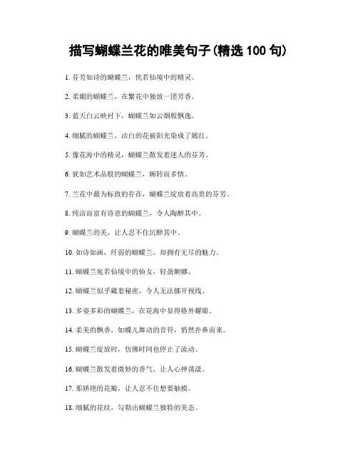 描写蝴蝶兰花的唯美句子(精选100句)