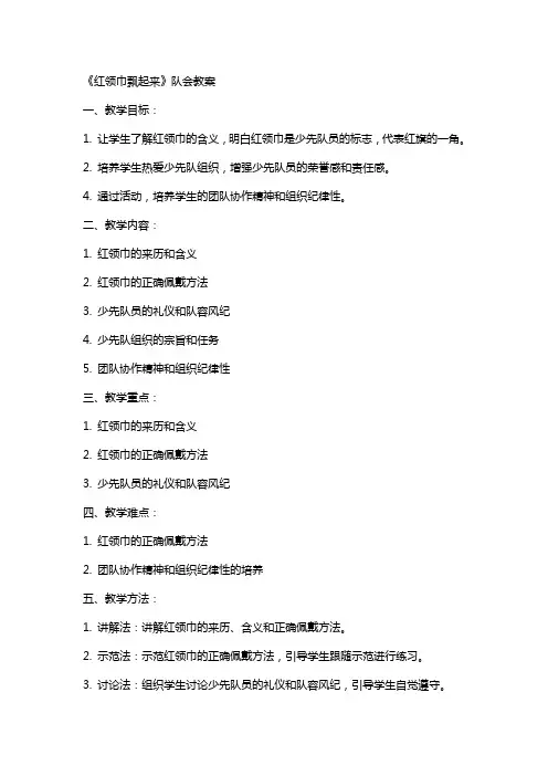 《红领巾飘起来》队会教案