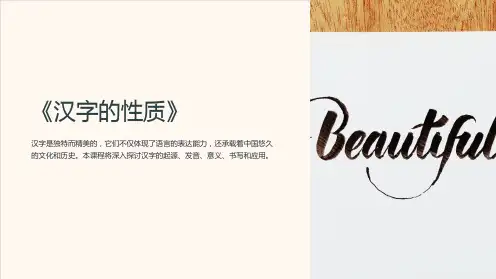 《汉字的性质》课件