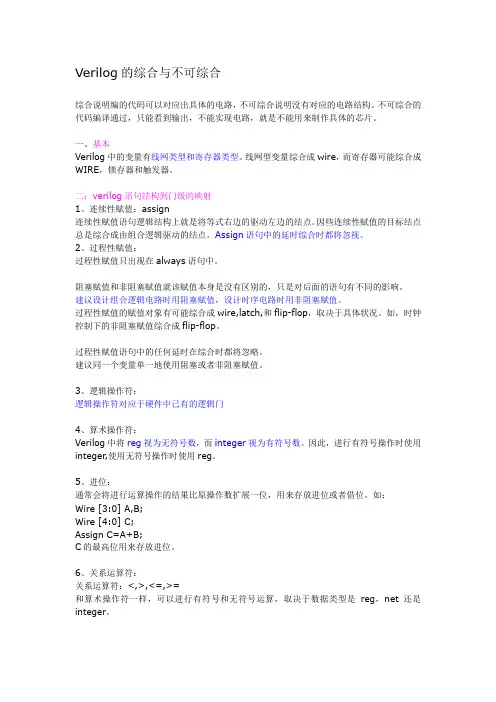 verilog语言的综合与不可综合