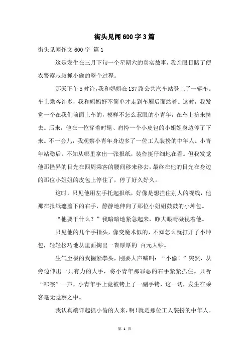 街头见闻600字3篇