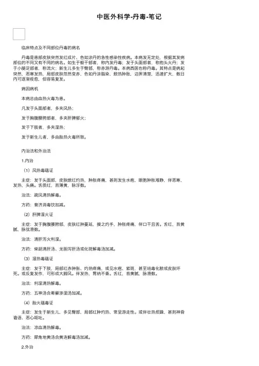 中医外科学-丹毒-笔记
