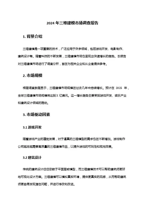 2024年三维建模市场调查报告
