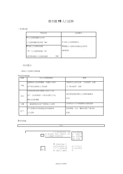 2019年高考地理浙江选考新增分二轮优选习题：专题五人口与城市微专题19Word版含答案