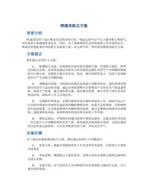 喷漆房除尘方案
