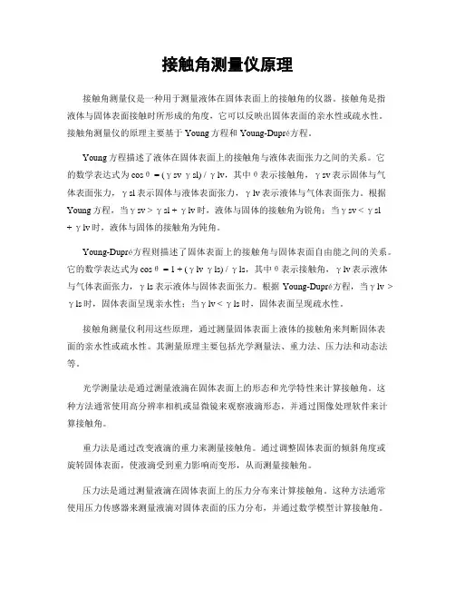 接触角测量仪原理