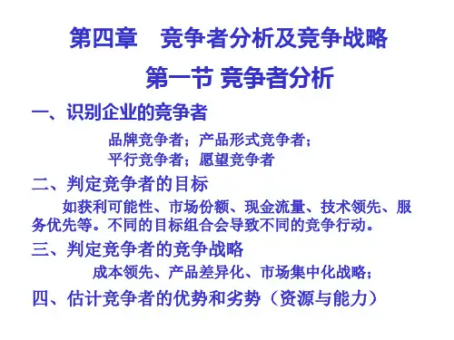 竞争者分析及竞争战略