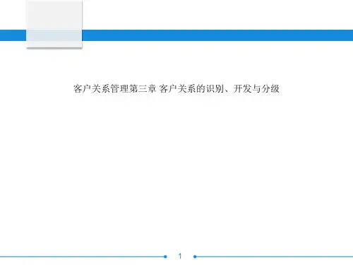 客户关系管理第三章 客户关系的识别、开发与分级