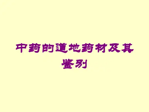 中药的道地药材及其鉴别培训课件