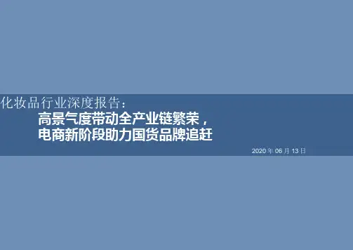 2020化妆品行业深度报告：高景气度带动全产业链繁荣,电商新阶段助力国货品牌追赶