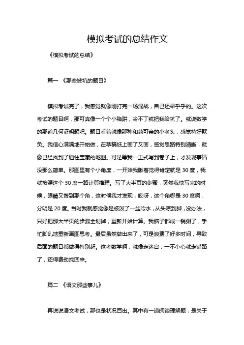 模拟考试的总结作文