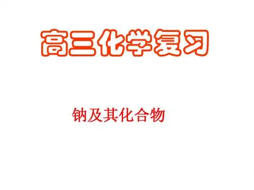 高三 复习钠及钠的化合物  吴伟
