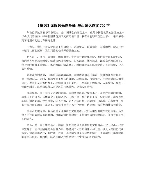 【游记】无限风光在险峰 华山游记作文700字