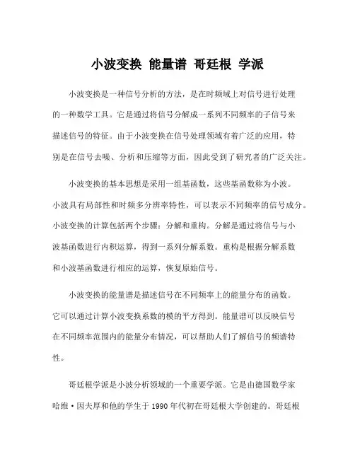小波变换 能量谱 哥廷根 学派