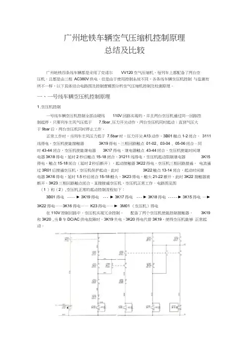 广州地铁车辆空气压缩机控制原理总结及比较,推荐文档