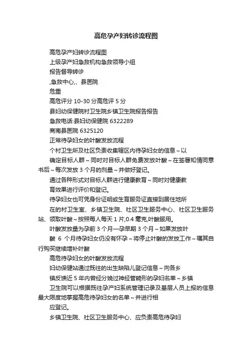 高危孕产妇转诊流程图