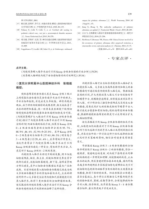 张晓彪点评《内镜经鼻蝶入路手术治疗不同Knosp分级垂体瘤的疗效分析》、《经鼻蝶入路神经内镜下垂体瘤