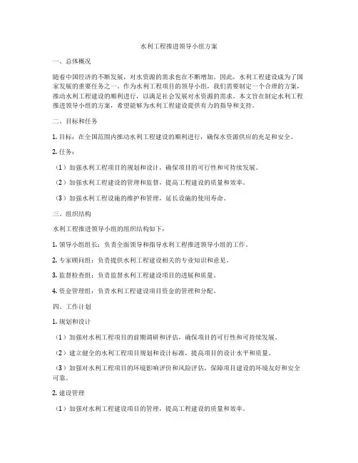 水利工程推进领导小组方案